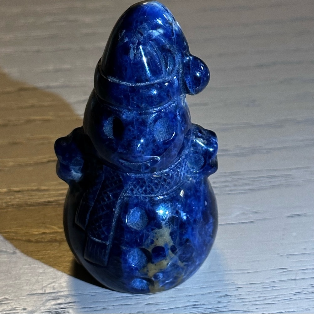Sodalite snowman gemstone metaphysical sculpture